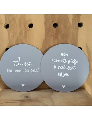 Magazijn sale - Set van 2 muurcirkels grijs (binnen) 20cm SET14