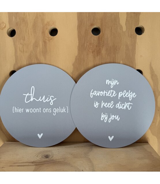 Magazijn sale - Set van 2 muurcirkels grijs (binnen) 20cm SET14