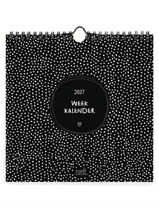 Weekkalender 2027 – stijlvolle zwart-wit kalender van Zoedt