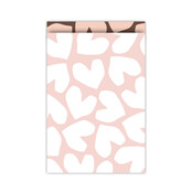 Cadeauzakjes  set van 5 - roze wit harten
