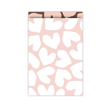Cadeauzakjes  set van 5 - roze wit harten