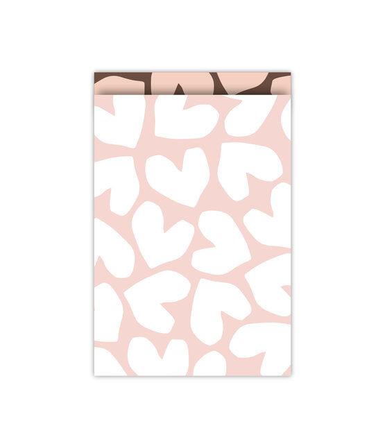 Cadeauzakjes  set van 5 - roze wit harten