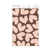 Cadeauzakjes  set van 5 - bruin roze harten