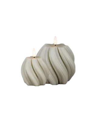 LED kaarsen Twist beige – set van 2