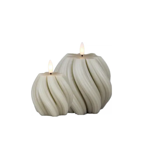 LED kaarsen Twist beige – set van 2