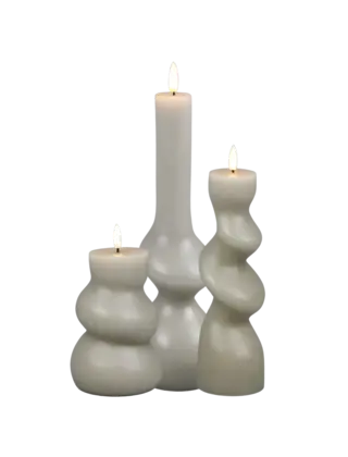 LED kaarsen organisch beige – set van 3