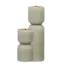Zoedt Hoge ribbel LED kaarsen beige – set van 2