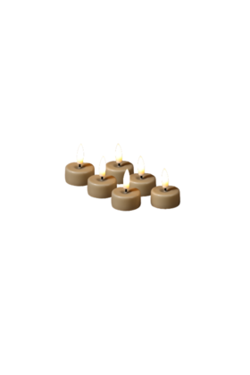 LED waxinelichtjes beige – set van 6