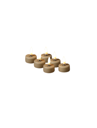 LED waxinelichtjes beige – set van 6