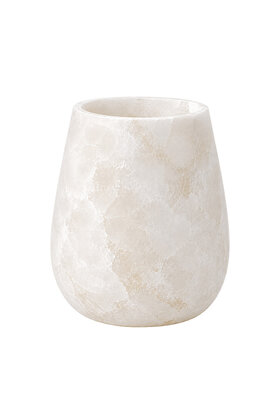 Alabaster waxinelichthouder druppel wit