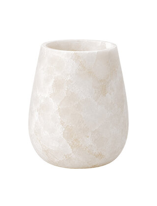 Alabaster waxinelichthouder druppel wit