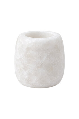 Alabaster waxinelichthouder rond wit