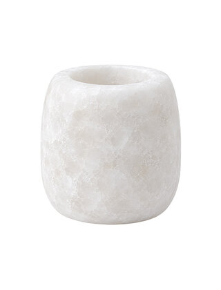 Alabaster waxinelichthouder rond wit