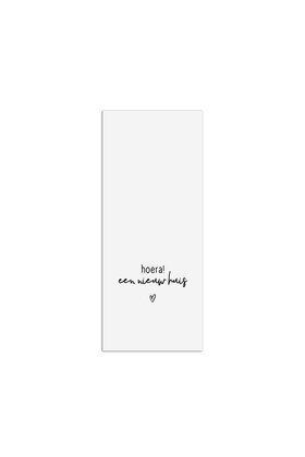 Cadeaukaartje met tekst - Hoera! een nieuw huis
