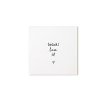 Minikaartje met tekst  - Bedankt lieve juf