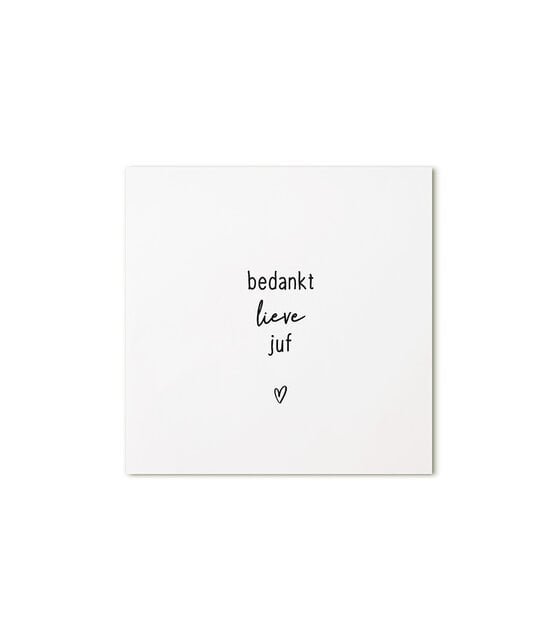 Minikaartje met tekst  - Bedankt lieve juf