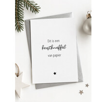 Kerstkaart A6 ‘Dit is een kerstknuffel van papier’ – lieve kerstkaart