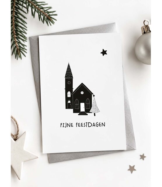 Kerstkaart A6 ‘Fijne feestdagen’ – lieve kerstkaart