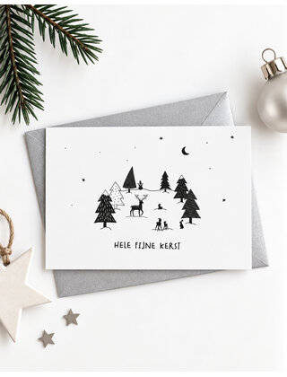 Kerstkaart  ‘Hele fijne kerst'