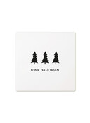 Kerst cadeaukaartje met kerstbomen en tekst ‘Fijne feestdagen’