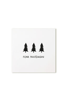 Kerst cadeaukaartje kerstbomen – Fijne feestdagen