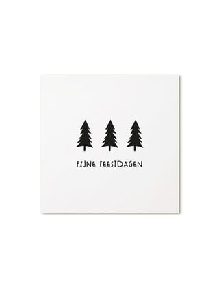 Kerst cadeaukaartje kerstbomen – Fijne feestdagen