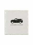 Aardewerk tegeltje met tekst ‘Jij de boom, ik de wijn?’ – 13x13 cm