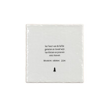 Aardewerk kerst tegeltje met kerstgedicht – 13x13 cm