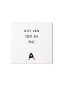 Sinterklaas cadeaukaartje met mijter ‘Liefs van Sint en Piet’