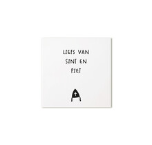 Sinterklaas cadeaukaartje met mijter ‘Liefs van Sint en Piet’