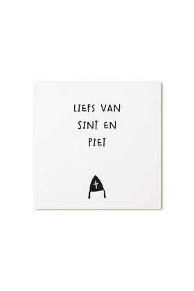 Sinterklaas cadeaukaartje met mijter – Liefs van Sint en Piet