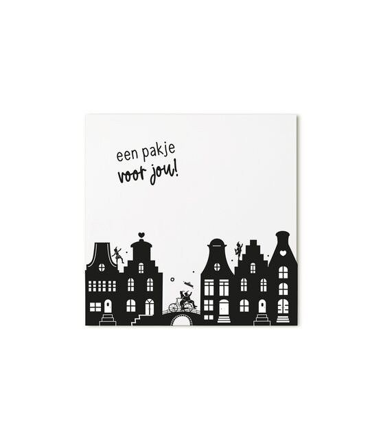 Sinterklaas cadeaukaartje ‘Een pakje voor jou’ met grachtenpandjes