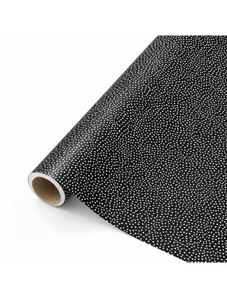 Zwart cadeaupapier met witte stippen