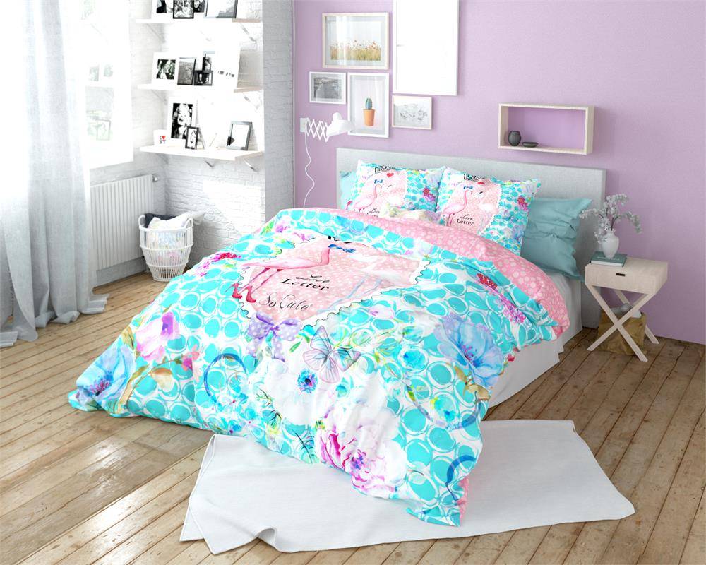 So Cute Dekbedovertrek Flamingo Multi so cute kopen in de aanbieding