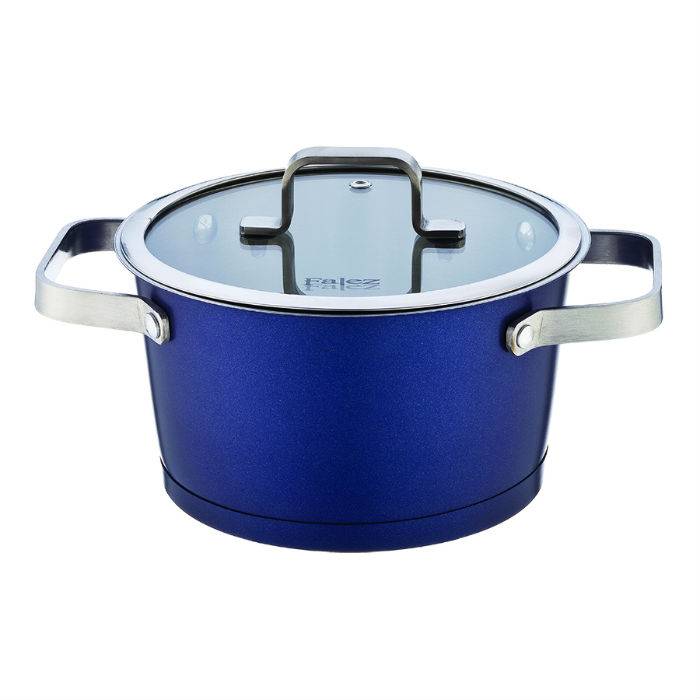 Falez Kookpan Chroma Rvs Blauw falez kopen in de aanbieding