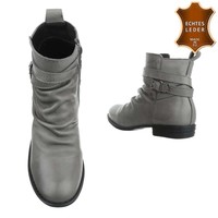 Damen Leder Stiefeletten - grey
