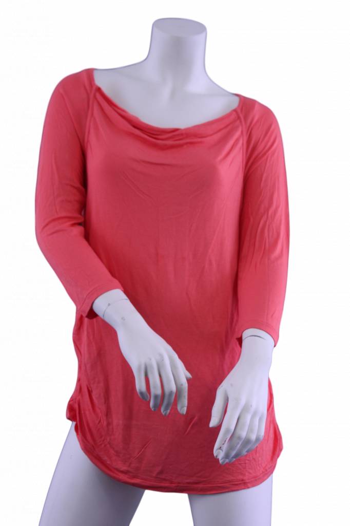 George T Shirt Ronde Hals Lange Mouw Zalm george kopen in de aanbieding