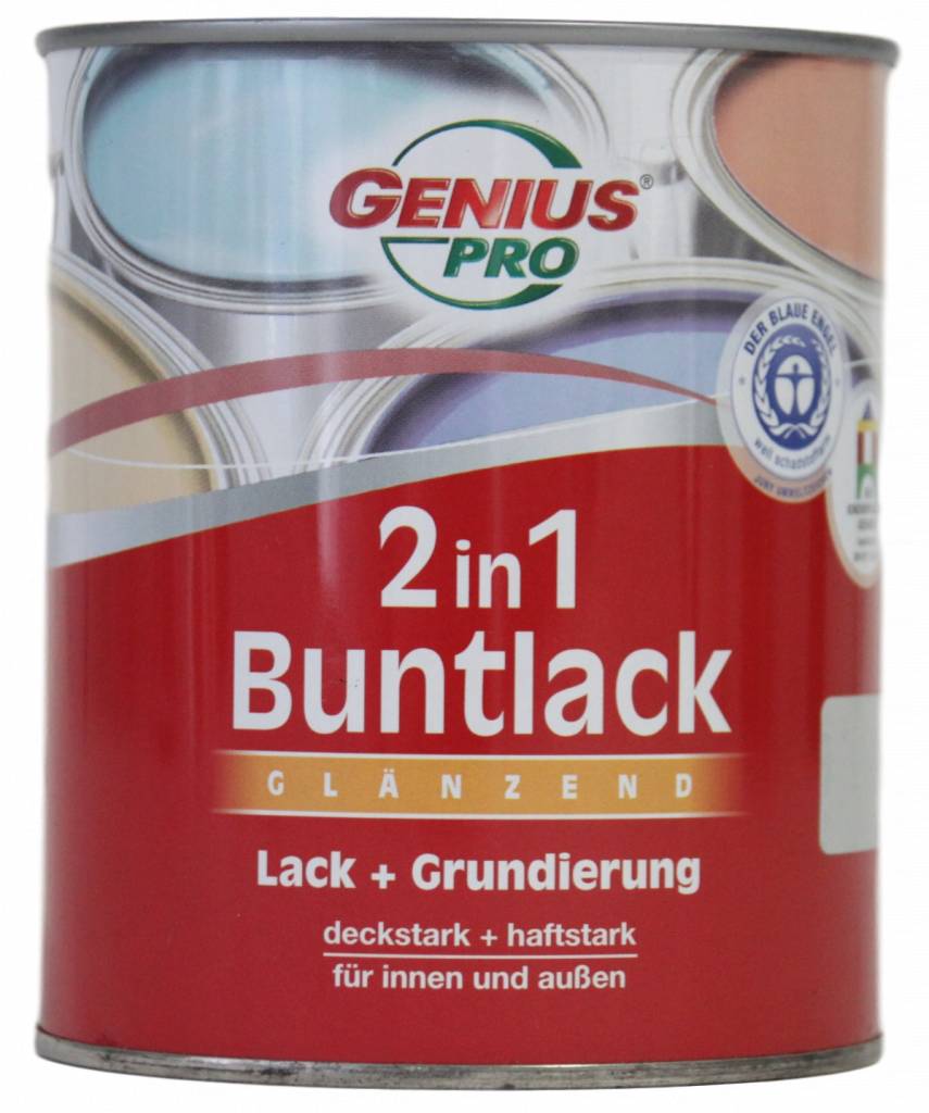 Genius Pro Hoogglans 2 In 1 Verf Lichtgrijs 750 Ml genius pro kopen in de aanbieding