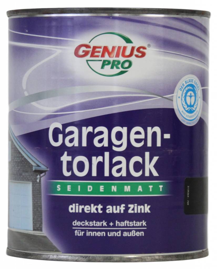 Genius Pro Garagedeur Verf Zijdeglans Kleur Zwart Ral 9005 750Ml genius pro kopen in de aanbieding