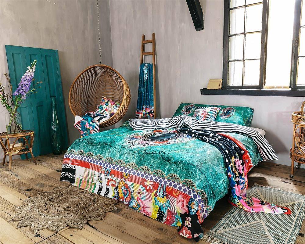 Melli Mello Dekbedovertrek Zelia Groen melli mello kopen in de aanbieding