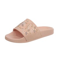 Damen Slipper mit Schlössern - pink