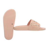 Damen Slipper mit Schlössern - pink