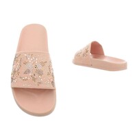 Damen Slipper mit Schlössern - pink