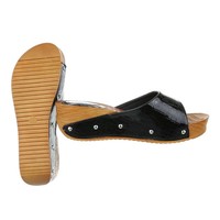 Damen Slipper - schwarzer Krokodilprint