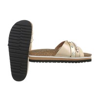 Damen Flache Sandalen - gold
