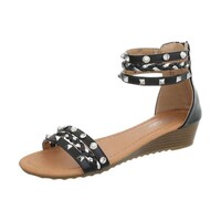 Damen Sandalen mit Schlössern - schwarz
