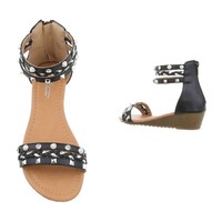 Damen Sandalen mit Schlössern - schwarz
