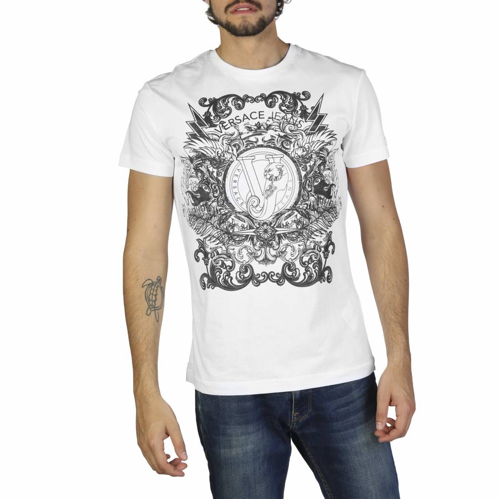 Versace Jeans Heren T Shirt B3Grb71A36598 Wit versace jeans kopen in de aanbieding