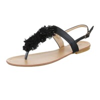 Damen Sandalen mit Rüschen - schwarz