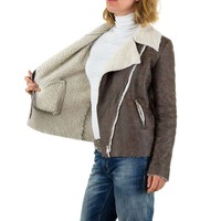 Damen Lammy Coat - grau